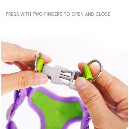 1 Set Dog Leash Set Small Puppy Leash Nylon Dog Harness Pet Anti-Escape Training Leash for Small Middle Dogs
