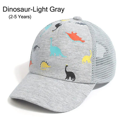 Dinosaur Printed Toddler Baseball Hat Kids Sun Hat Sun Hat Adjustable Age 0-5Y Quick Drying Boys Girls