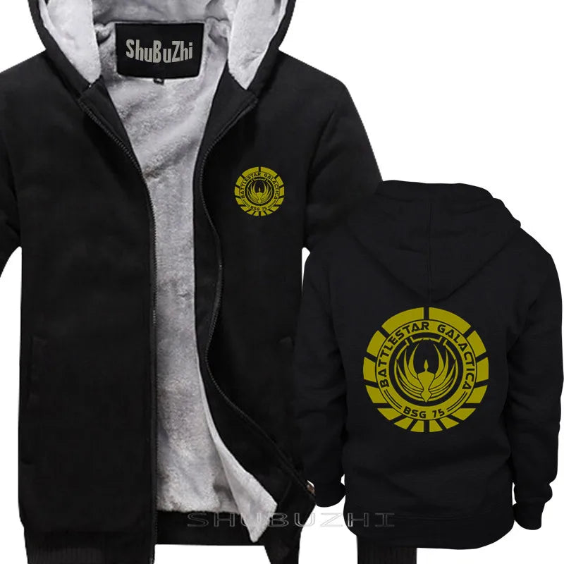Battlestar Galactica | BSG 75 | SciFi |  warm coat men black pullover winter autumn fashion male thick hoodie cotton sbz5339