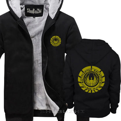Battlestar Galactica | BSG 75 | SciFi |  warm coat men black pullover winter autumn fashion male thick hoodie cotton sbz5339