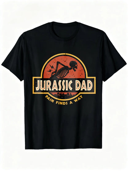 T-Shirt for Men Jurassic Dad Pain Finds Way Comfortable And Versatile Graphic T-Shirt for Men, Breathable And Elastic Fabric, Fu
