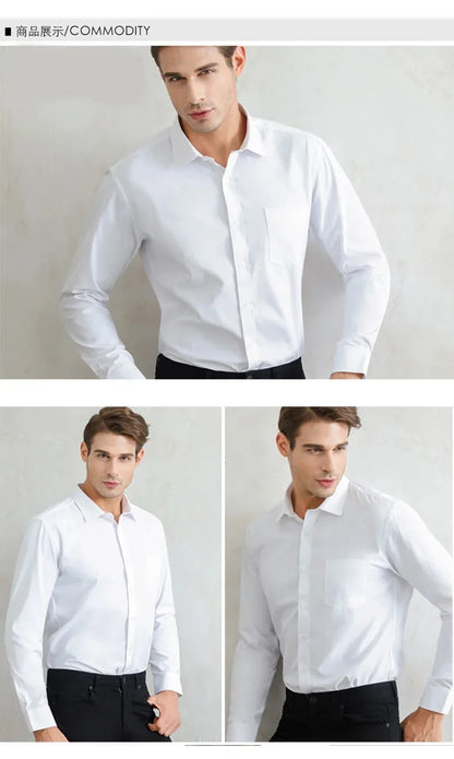  Super Big Size 11XL 10XL 9XL 8XL Dress Shirts For Men Long Sleeve Autumn Spring Regular Fit Social Business White Office Shirt