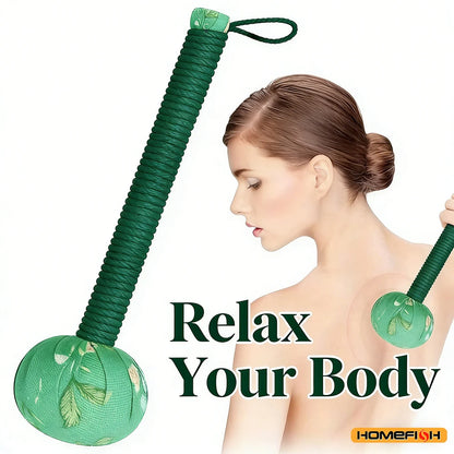 Long-Handled Wormwood Massage Hammer for Lymphatic Drainage, Manual Full Body & Back Massage Tool, Nylon Material