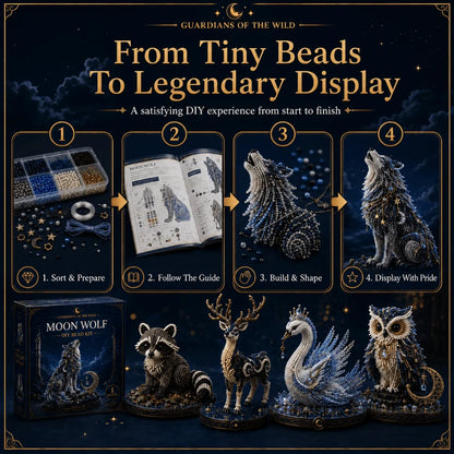 3D Design Animal Guardian Beading Kit Animal Shape Material Package Animal Bead Set with Colorful Beads Handmade Bead Craft Set