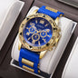 Luxury Arabic Dial Men Business Quartz Watch Fashion Silicone Strap Wristwatch For Man Clock Reloj Hombre (Without Box)