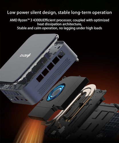 Mini PC SOYO M5 Mini AMD Ryzen 3 4300U LPDDR4 16GB RAM 512GB ROM Wifi 5 BT5.0 Windows 11 Pro Desktop Computer