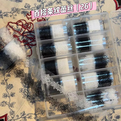 10Rolls Lacce Flower  Nail Foils Transfer Paper  Nail Art Stickers  Manicure Set Decal  Nails Decoration
