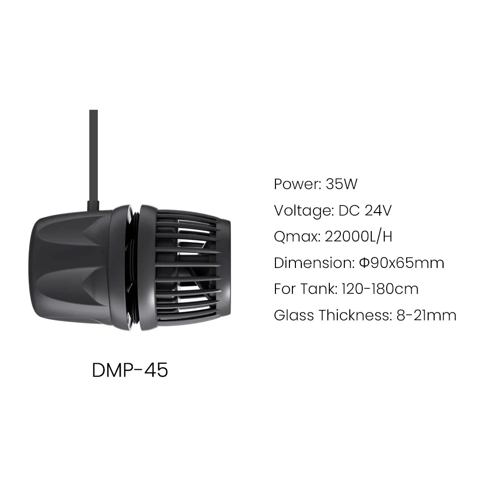 Jecod Jebao Dmp-5/15/25/35/45 New Smart Bluetooth App Control Cordless Aquarium Wavemaker Pump Freshwater Saltwater Fish Tank