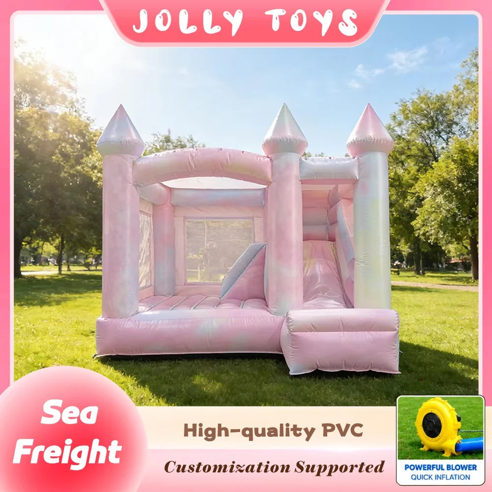 Tie Dye Toddler Bounce House Inflatable Wedding Bounce Castle Outdoor Bouncer Inflatable Tiedye Bouncer Combo House with Slide