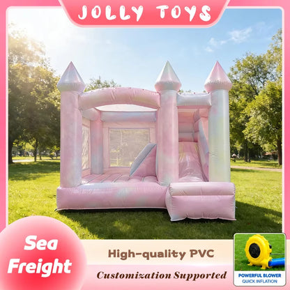 Tie Dye Toddler Bounce House Inflatable Wedding Bounce Castle Outdoor Bouncer Inflatable Tiedye Bouncer Combo House with Slide
