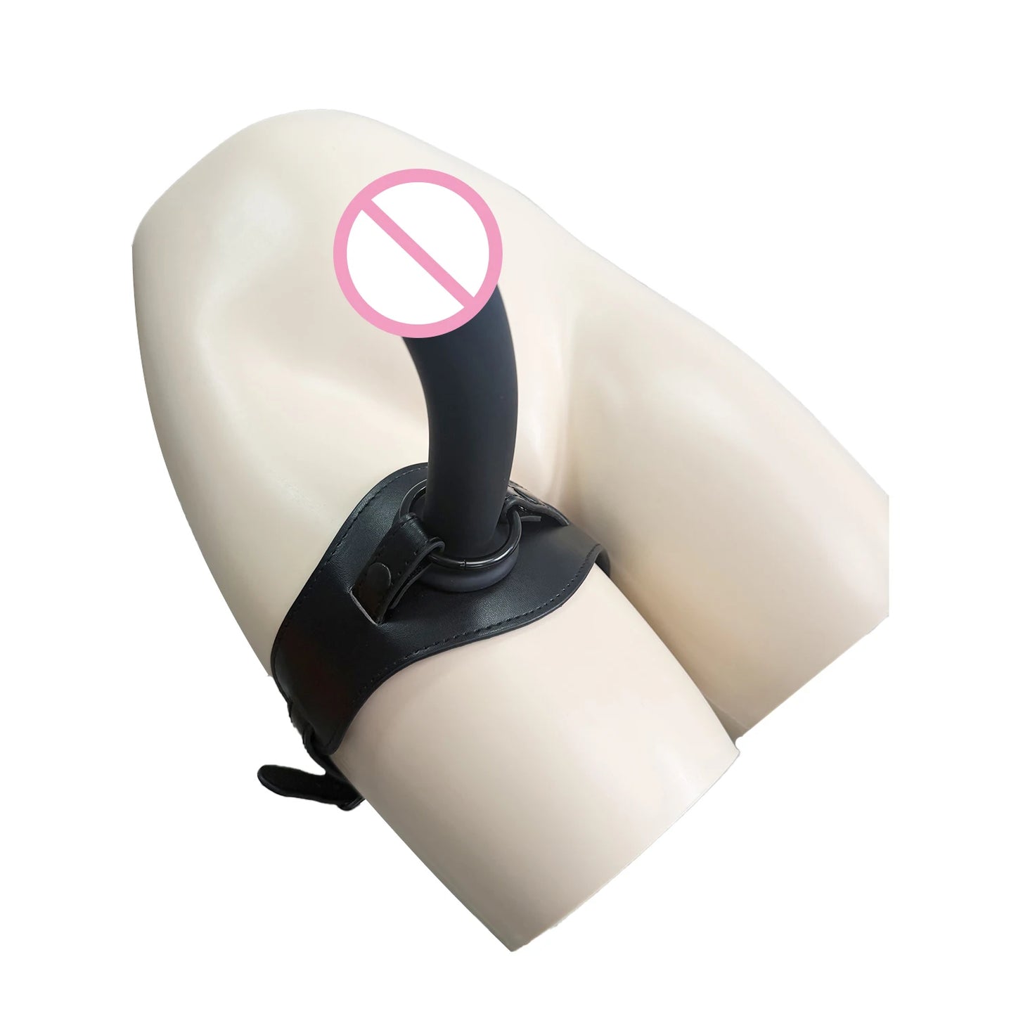 Sex toy SM leather with three-ring strap adjustable unisex private toy female penis