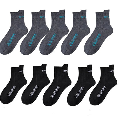 10/20Pairs High Quality Men's Socks Casual Breathable Cotton Man Run Sports Socks Spring Autumn Male Sox Gifts Plus Size 38-45