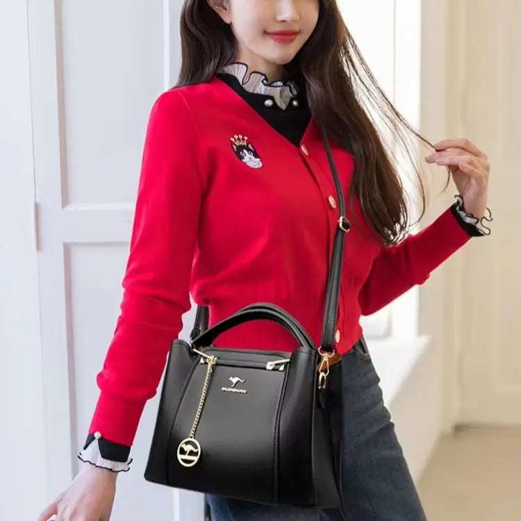 2026 Luxury Women Designer 3 Layers Shoulder Crossbody Sac Ladies Large Capacity Leather Handbags Shopper Brand Messenger Totes