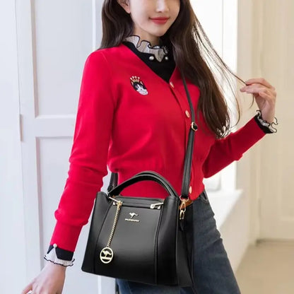 2026 Luxury Women Designer 3 Layers Shoulder Crossbody Sac Ladies Large Capacity Leather Handbags Shopper Brand Messenger Totes