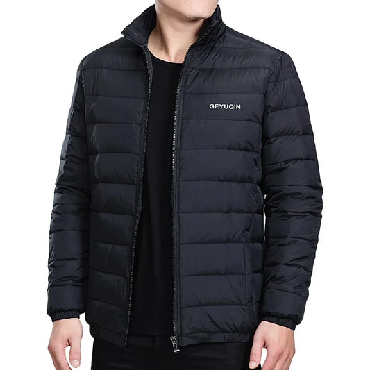 Quality Stand Collar Winter Duck Down Coats Men Warm Light Down Jackets Male Father's Down Coat Fashion Puffer Jackest  JK-826