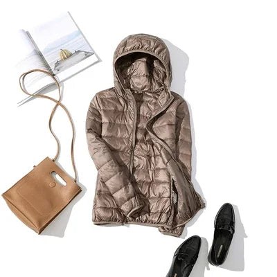 Ultra Light Down Jacket 2025 New Parkas basic Winter jackets Female Women velvet hooded Coats autumn Down Jacket Womens Outwear