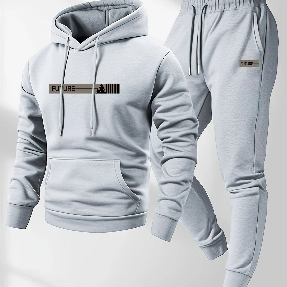 The 2026 new men's two-piece casual long-sleeved hooded sports shirt and sports pants set is suitable for wearing in autumn