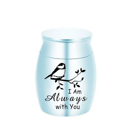 L27 Mini Stainless Steel Pet Cremation Urn Bird Branch Ashes Keepsake Memorial Container for Dog Cat Loss Remembrance Gift