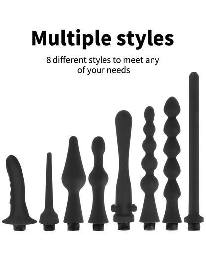 Soft Silicone Enema Kit  Multi Size Vaginal Anal Douche Heads  Professional Intimate Cleaning for Constipation Relief  Adult Toy
