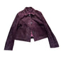 European Imported Kid Suede Leather Jacket for Woman High Grade Turn Down Collar Pocket Short Cropped Coat Long Sleeve Top Mujer