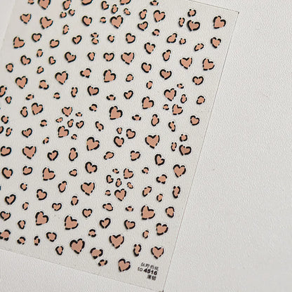 5D Cute Rabbit Love Heart Peach Blossom Flower Yellow Nail Art Stickers Bowknot DIY Self Adhesive Rhinestone Manicure Decals