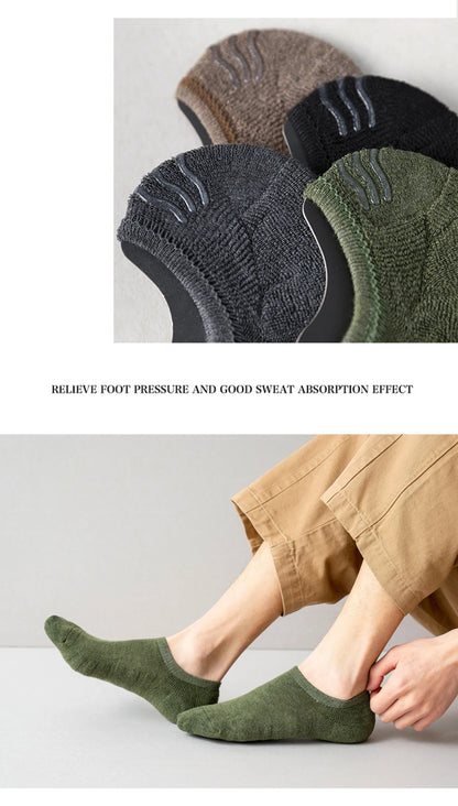5 Pairs Men's Cotton Short Socks High Quality Crew Ankle Casual Soft Non-Slip Breathable Low-Cut Summer Autumn Socks for Men