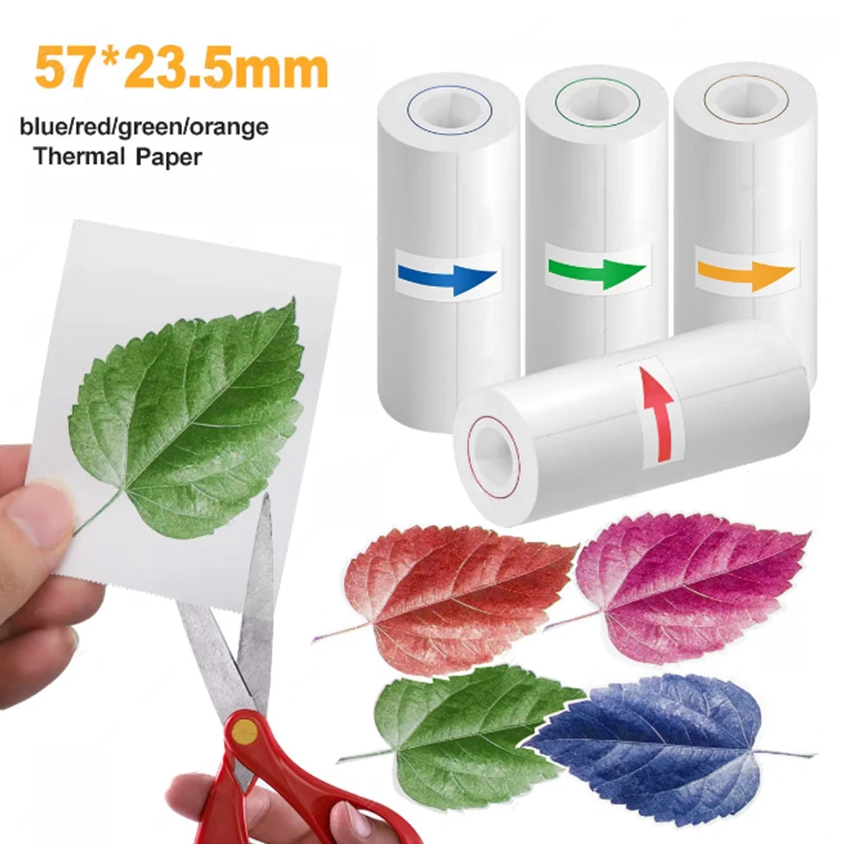 Thermal Printer Papers 57mm Color Papers for Camera Instant Print Kids Camera Printing Inkless Mini Portable Photo Printer