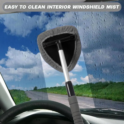 Telescopic Car Window Windshield Cleaning Brush Set Microfiber Window Glass Cleaner Car Window Cleaner Scraping Mist Eliminator