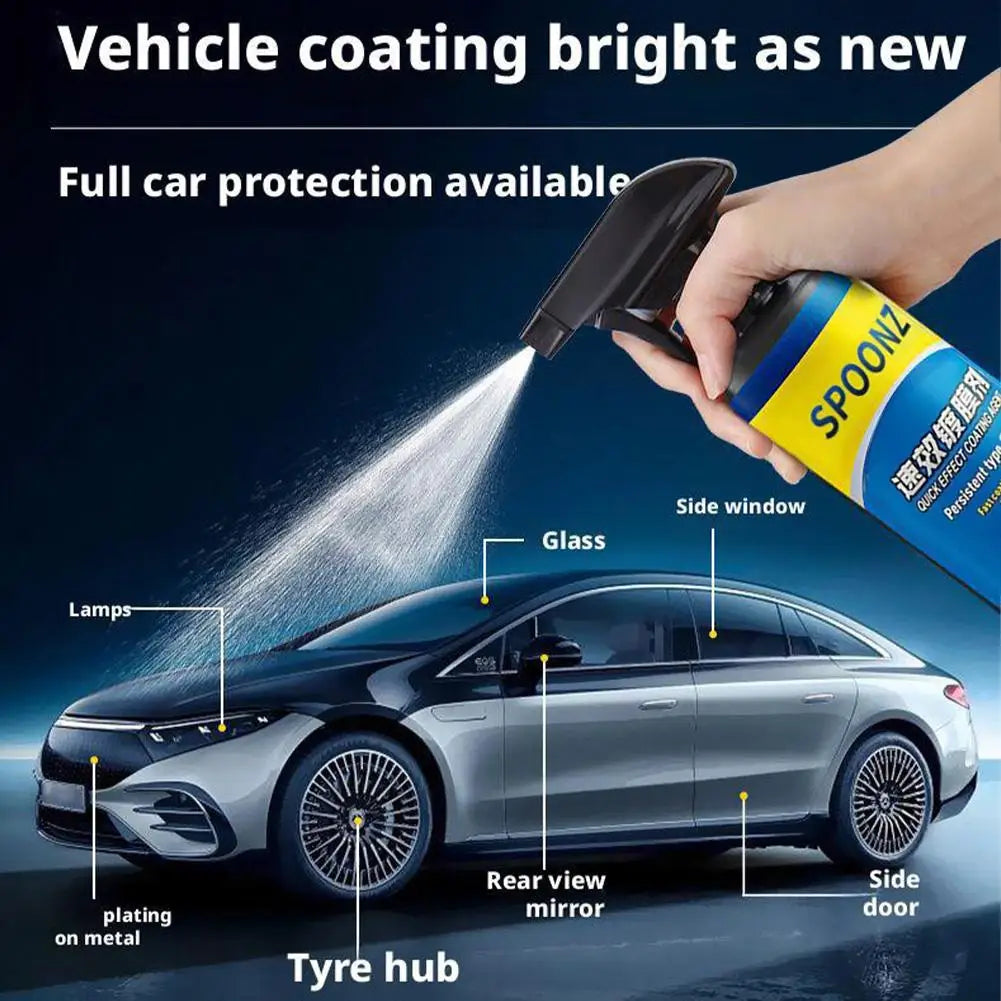 500ML Car Coating Spray Nano Ceramic Quick Effect Coating Agent Spray Quick Coat Wax Polish Spray Protection Car Care KIT 1/3set