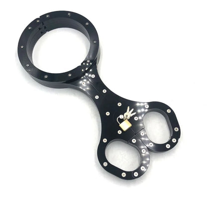 Neck Collar Handcuffs Crystal Flail BDSM Bondage Lock Hand Cuffs Sex Toys For Couples Women Wrist Restraints Adult Games Tools