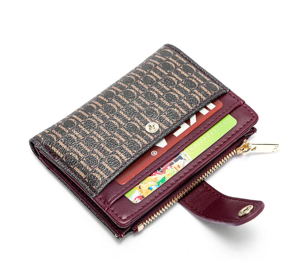 CH Luxury Brand Retro Design Business Card Bag Fashion Button Classic Folding Wallet Compact and Lightweight Women's Square Bag