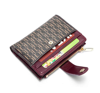 CH Luxury Brand Retro Design Business Card Bag Fashion Button Classic Folding Wallet Compact and Lightweight Women's Square Bag