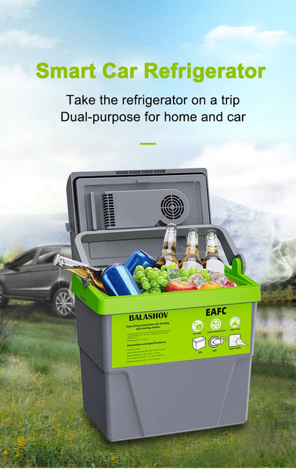 10L 20L Mini Refrigerator 12V/220V Fridge Freezer Portable Compressor Cooler and Heater Ice Box for Driving Camping Picnic