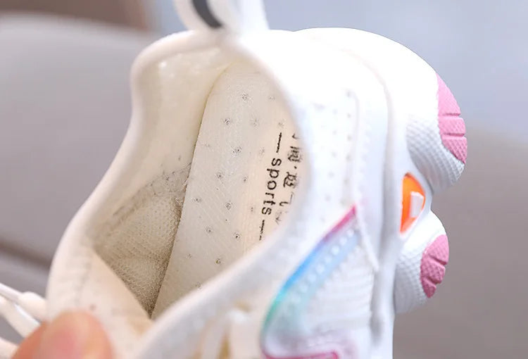 2022 Breathable Toddler Boy Sneakers Stretch Fabric Fashionable Baby Running Shoes Pink School Girl Sports Shoes Sneakers