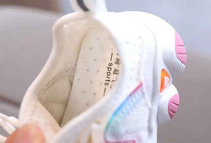 2022 Breathable Toddler Boy Sneakers Stretch Fabric Fashionable Baby Running Shoes Pink School Girl Sports Shoes Sneakers