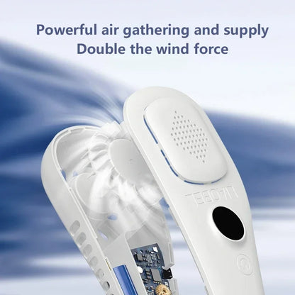 Lenovo Neck Bladeless Fan Mini Ultra Longlife Portablelazy Silent Fan Usb Charging Student Sports Office Multiple Home Scenarios