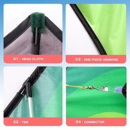 Adult-sized large delta-wing kite. Easy to fly. Extra-large delta-wing kite, equipped with a 6-meter long tail.