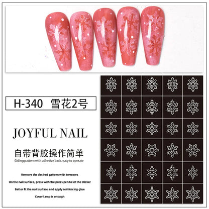 Hollow Nail Art Stickers Spray Painted Design Love Butterfly French Pattern Nail Accessories Decorative Decals