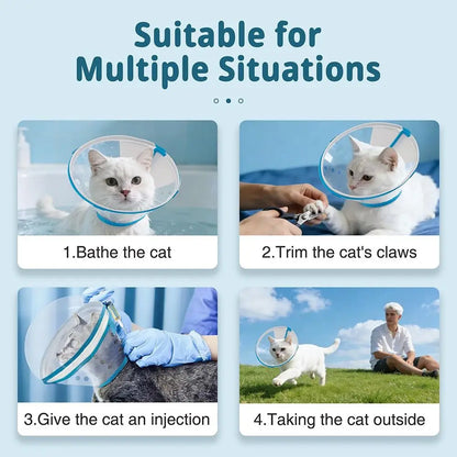 Protective Biting Prevention Cat Muzzle Breathable Transparent Cat Helmet Adjustable Pet Hood Pet Supplies