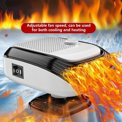 Fast Heating 12V/24V Car Heater & Defroster, Dual Speed Quick Warm Up, Front Demister for Winter Car Heating & Defogging