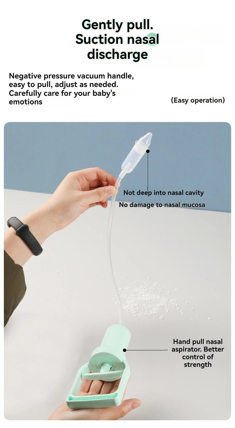 Baby Nasal Aspirator Powerful Hand Pump Safe Comfortable Nose Cleaner For Newborns Toddlers Kids Congestion Relief Mucus Remover