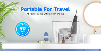 Portable Oral Irrigator with 5 Jet Tips , 5 Cleaning Modes of 3 water pressure , 300ml Water Tank IPX7 Waterproof Water Flosser