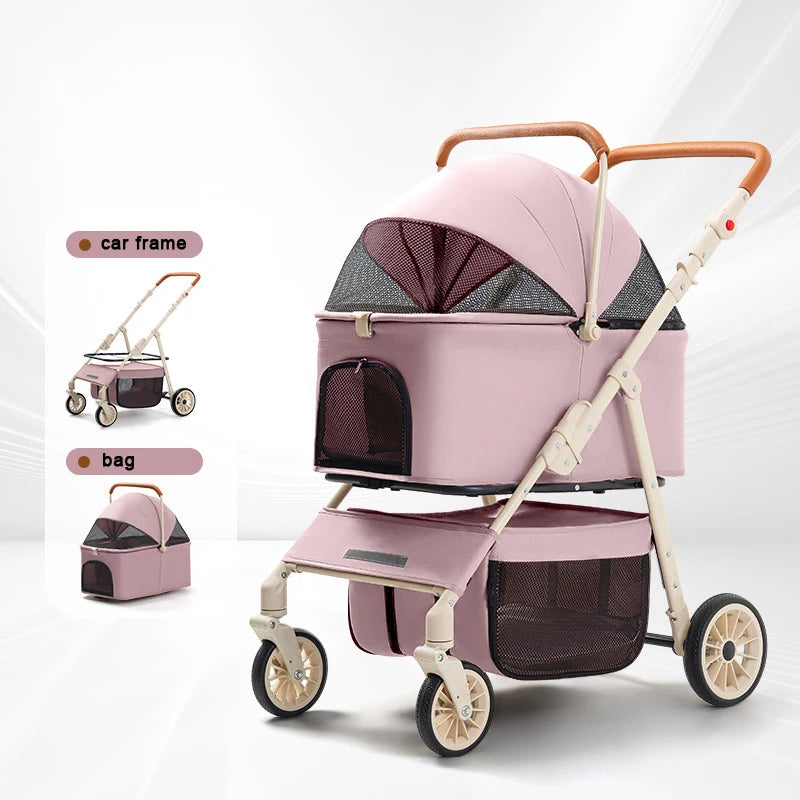Cat Trolley Cat Stroller Outdoor Pet Stroller Dog Pet Carriers & Travel Products Pet Stroller Double