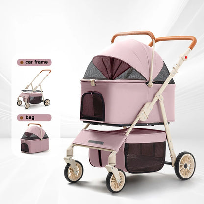 Cat Trolley Cat Stroller Outdoor Pet Stroller Dog Pet Carriers & Travel Products Pet Stroller Double