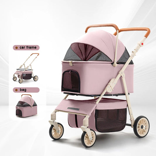Cat Trolley Cat Stroller Outdoor Pet Stroller Dog Pet Carriers & Travel Products Pet Stroller Double