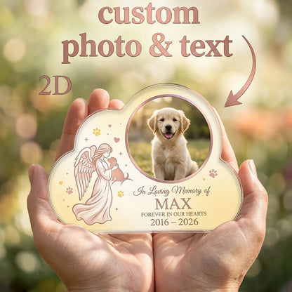 Custom Photo & Text,Cloud‑Shaped Acrylic Pet Memorial Plaque,Desktop Ornament,Pet Loss Keepsake,Sympathy Gift,Memorial Day