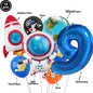Blue Planet Astronaut Space Disposable Tableware Kids Birthday Table Decorations Paper Plate Cup Napkin Astronaut Rocket Balloon