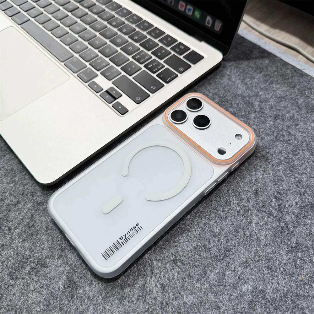 Magnetic Matte Translucent Barcode Slim Hard Case For iPhone 17 Pro Max Air 16 15 14 Plus 13 12 For Magsafe Frosted Cover Shell