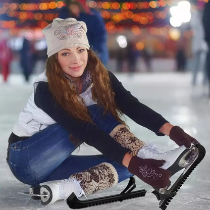 1 Pair Portable Non-Slip Ice Blade Protector Protector Sleeve Adjustable Shoes Ice Skate Covers Wear-Resistant Ice Skate Guards