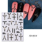 1sheet 5D Halloween Nail Stickers Pink/Green/Black Cartoon Pattern Nail Art Slider DIY For Sweet Cool Girl Cute Nail Decoration